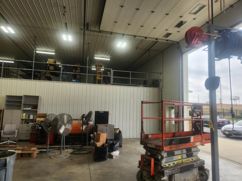 Interior of a professional metal fabrication and welding shop
