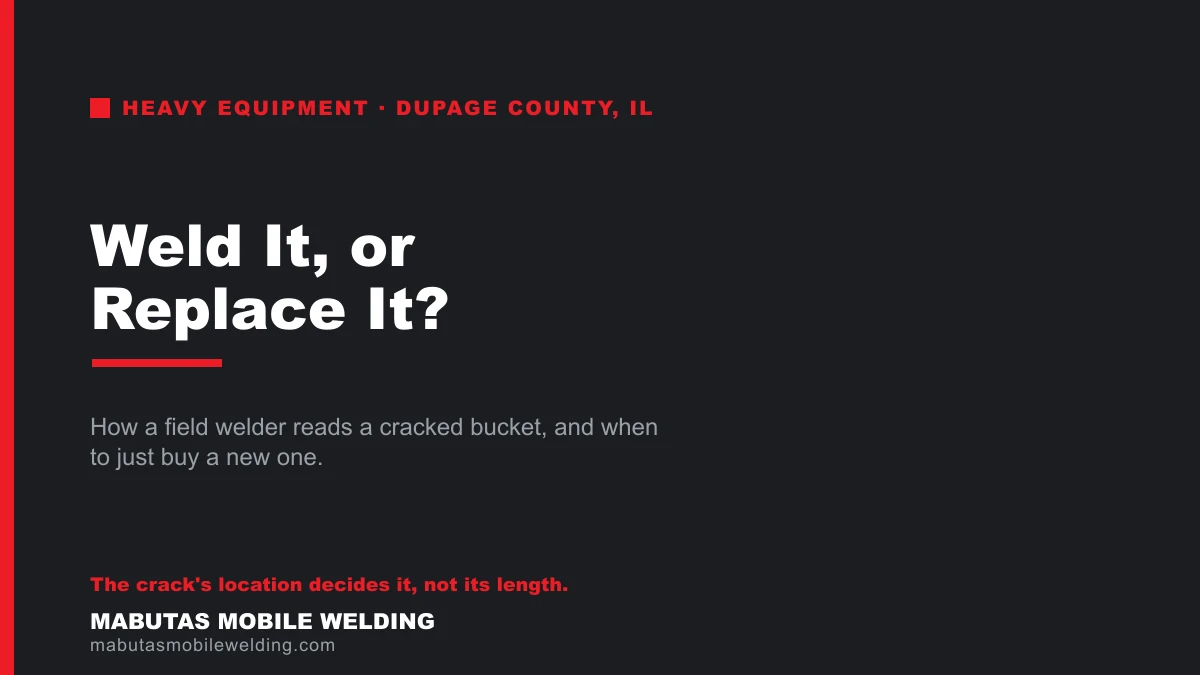 excavator bucket crack repair vs replace decision guide from Mabutas Mobile Welding