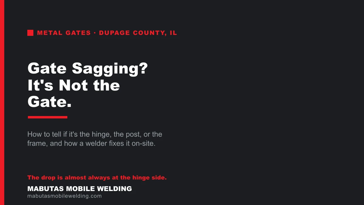 sagging metal gate repair diagnosis guide from Mabutas Mobile Welding
