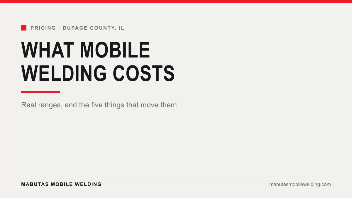 Mobile welding cost in DuPage County