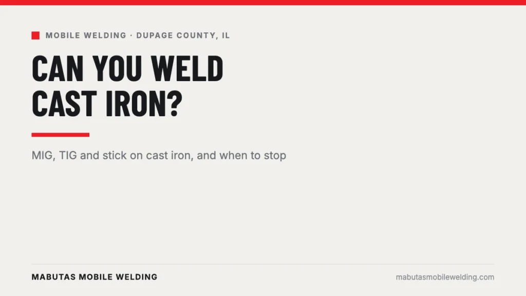 Can you MIG weld cast iron, explained by a DuPage County mobile welder
