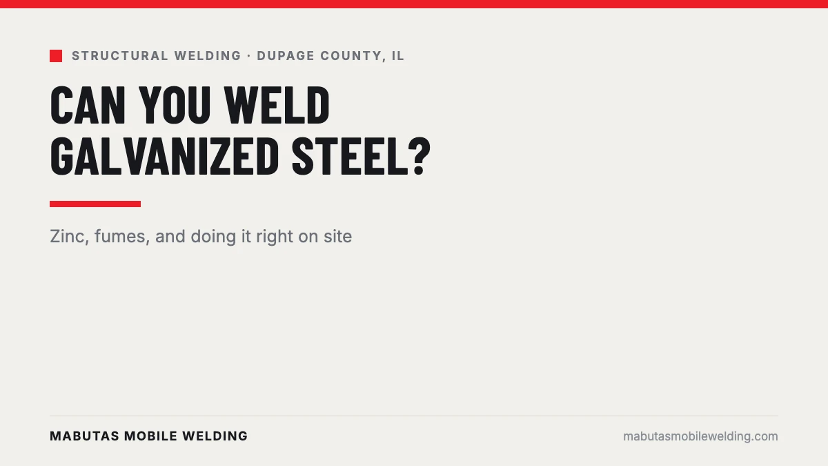 Can you weld galvanized steel safely on a job site in DuPage County