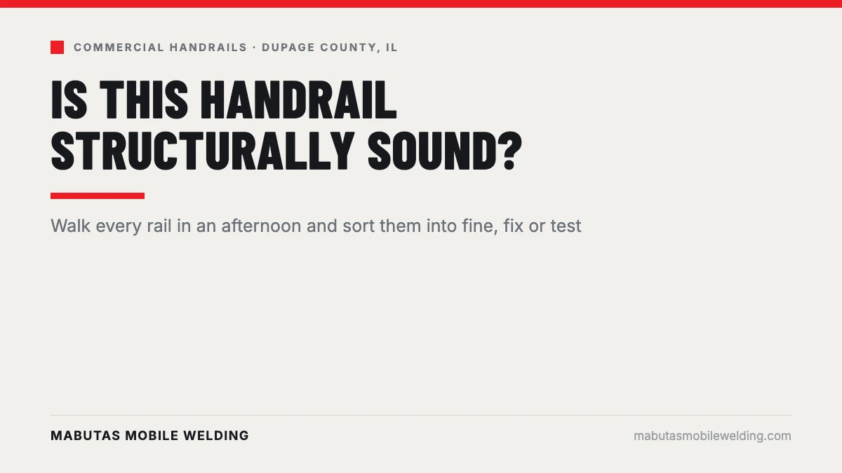 Is my handrail structurally sound, a commercial handrail walk-through, DuPage County
