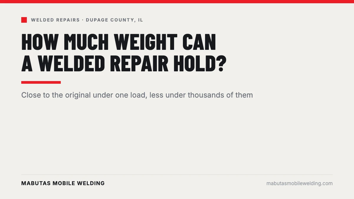 How strong is a welded repair, static strength versus fatigue life, DuPage County