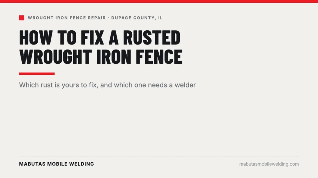 How to fix a rusted wrought iron fence, from a DuPage County mobile welder